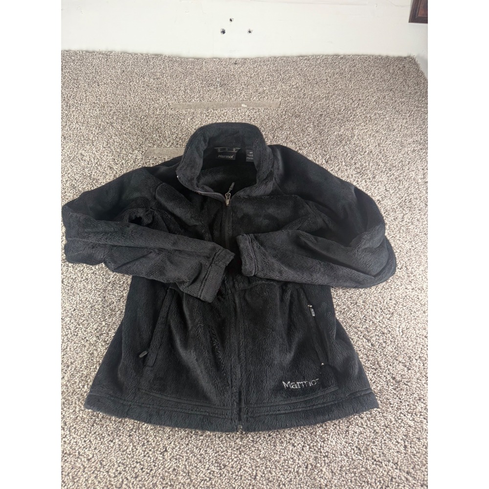 Marmot Womens Black High Pile Full Zip Fleece Jacket Size Medium